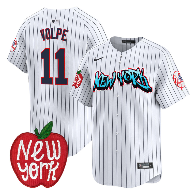 Anthony Volpe Jersey #11 New York Yankees Apple Patch Vapor Premier Limited Stitched Pinstripe