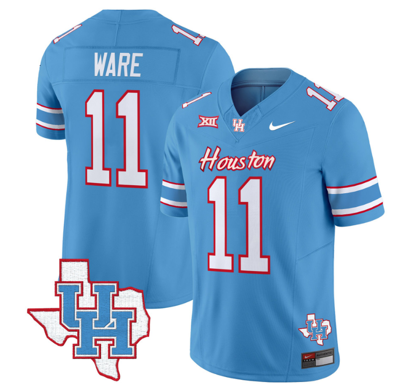 Andre Ware Jersey #11 Houston Cougars Oilers Jersey Inspired Vapor College Football Limited Stitched Blue