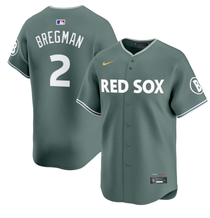 Alex Bregman Jersey #2 Boston Red Sox 2025 City Connect Vapor Premier Limited Stitched Green