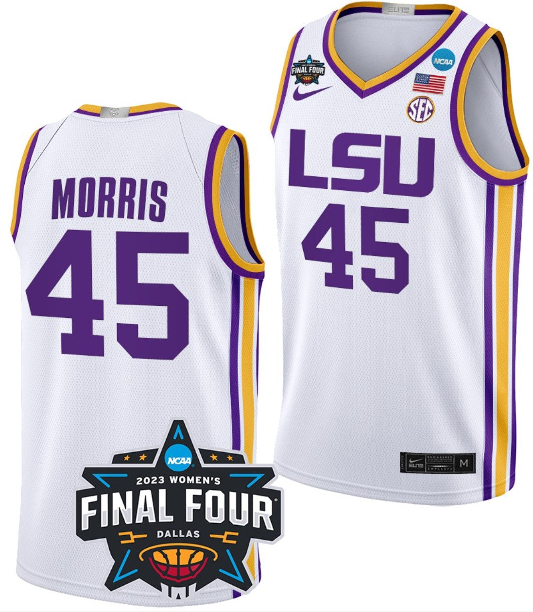 Alexis Morris Jersey LSU Tigers College Basketball 2023 NCAA Final Four Garnet White #45
