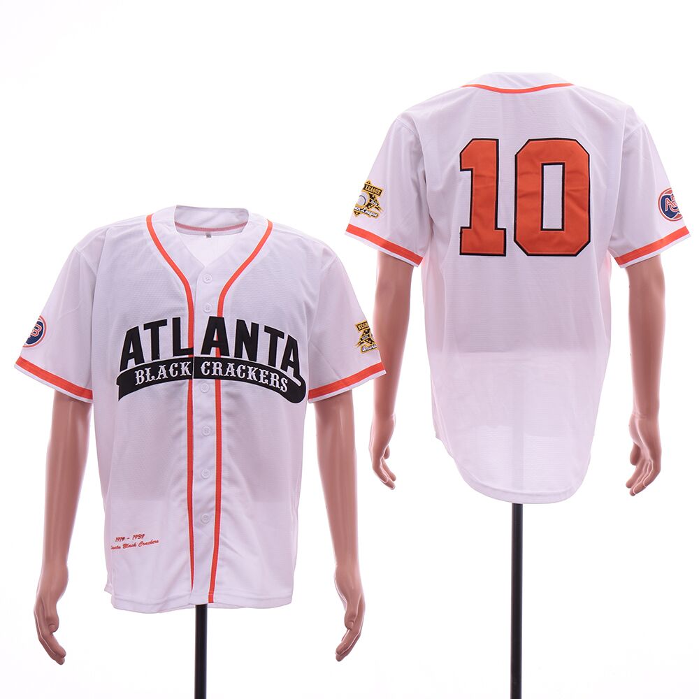 Atlanta Black Crackers #10 Movie Baseball Jersey White