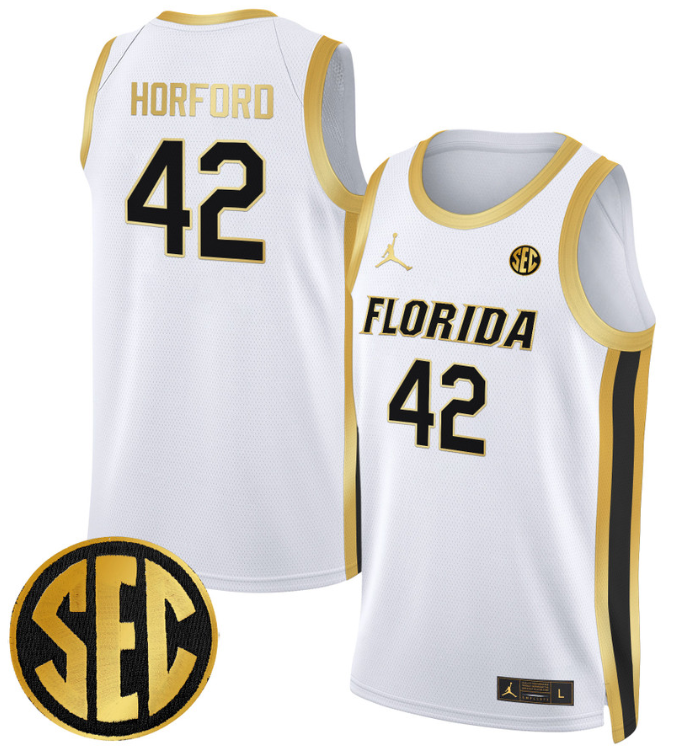Al Horford Jersey #42 Florida Gators Swingman Basketball Stitched White Gold