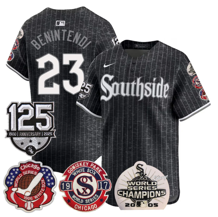Andrew Benintendi Jersey #23 Chicago White Sox 125th Anniversary World Series Champions City Connect