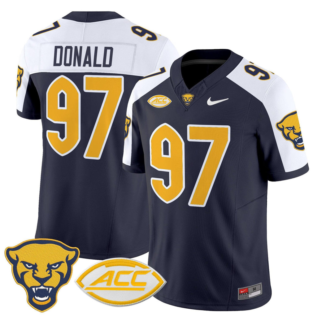 Aaron Donald Jersey #97 Pittsburgh Panthers 2025 Limited Stitched Navy Alter