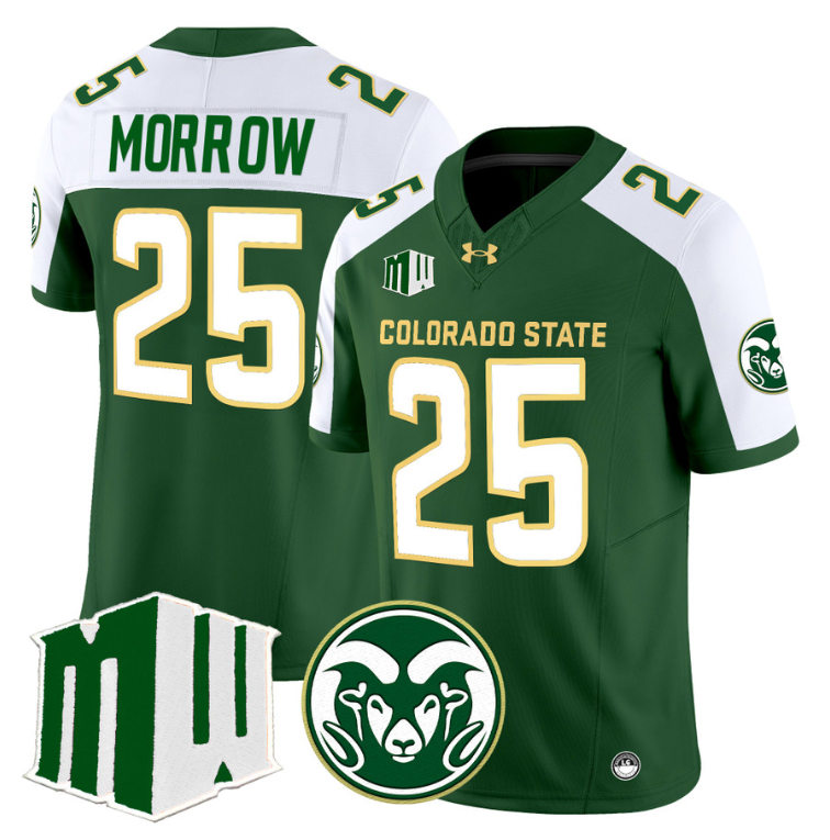 Avery Morrow Jersey #25 Colorado State Rams 2024 Stitched Green Alternate