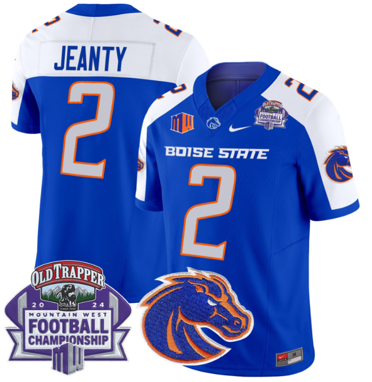 Ashton Jeanty Jersey #2 Boise State Broncos 2024 Championship Vapor Royal Alternate