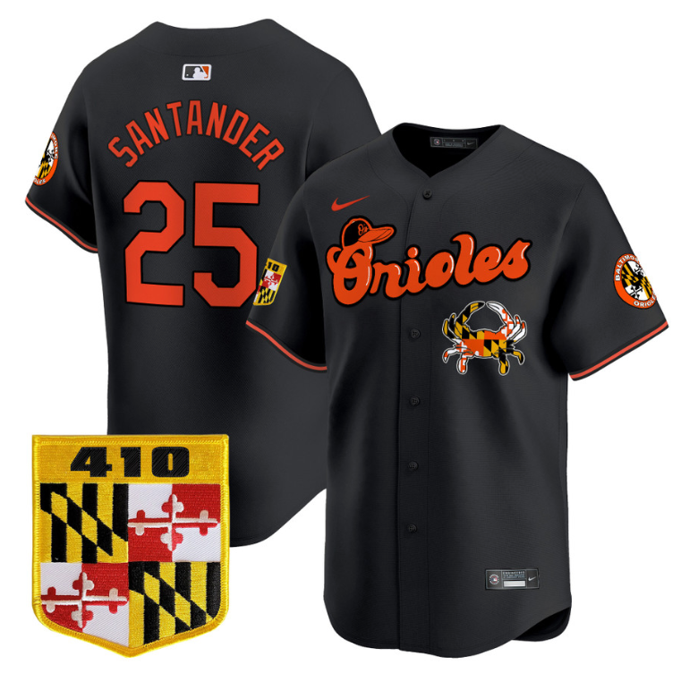 Anthony Santander Jersey #25 Baltimore Orioles 410 & Chesapeake Crab Patch Limited Stitched Black