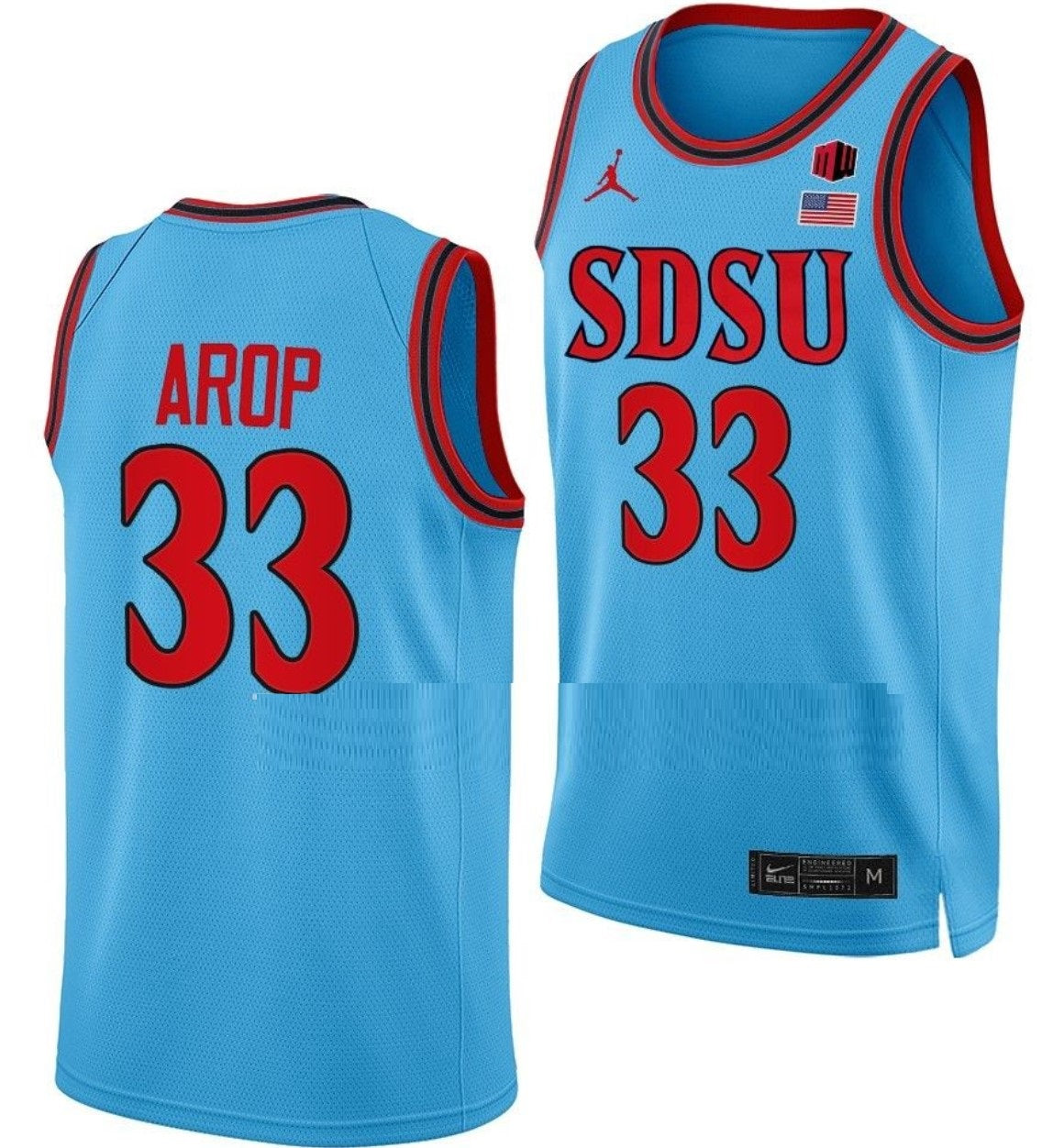 Aguek Arop Jersey San Diego State Aztecs College Basketball Blue Alternate #33