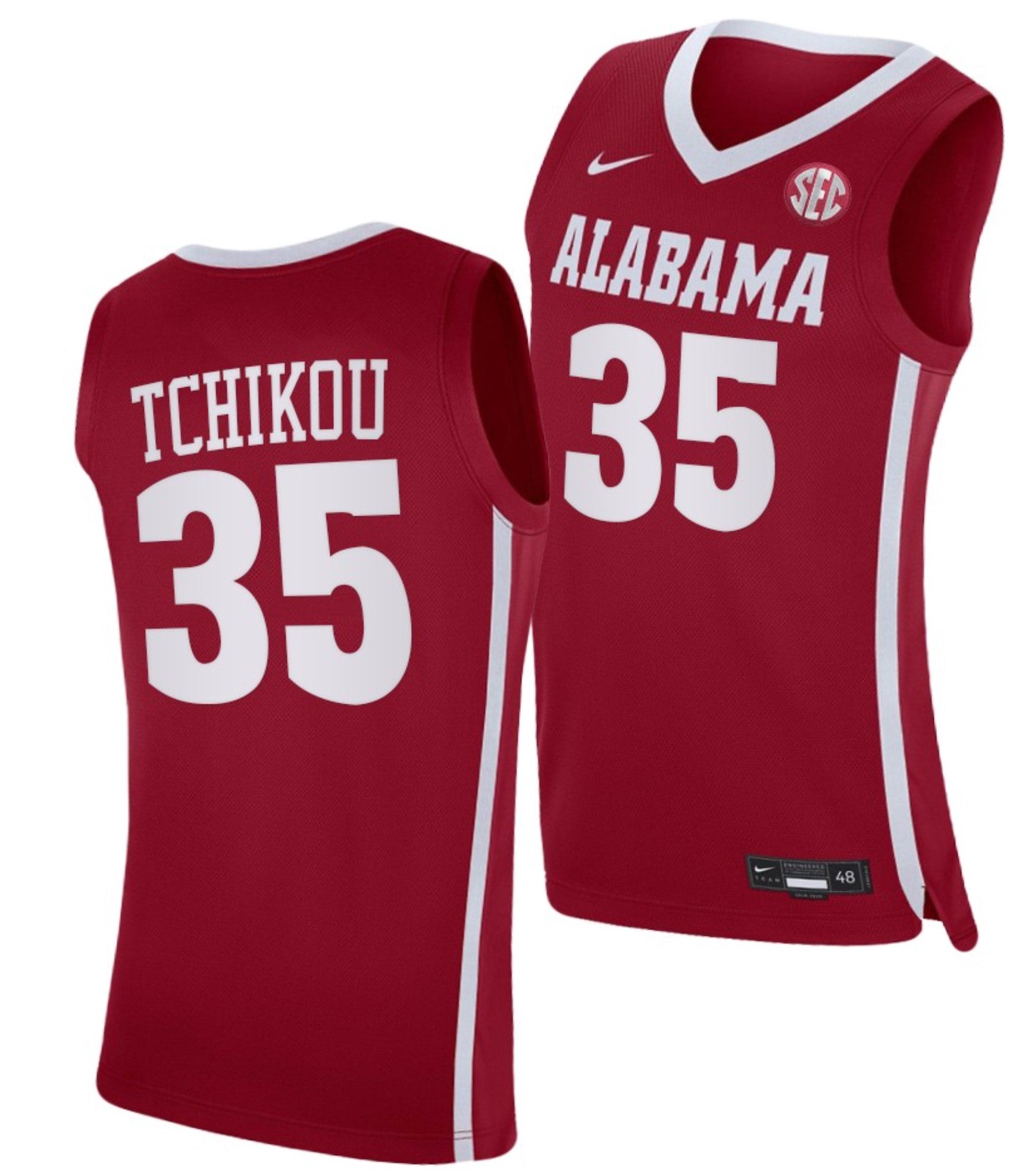 Alex Tchikou Jersey Alabama Crimson Tide College Basketball Crimson #35