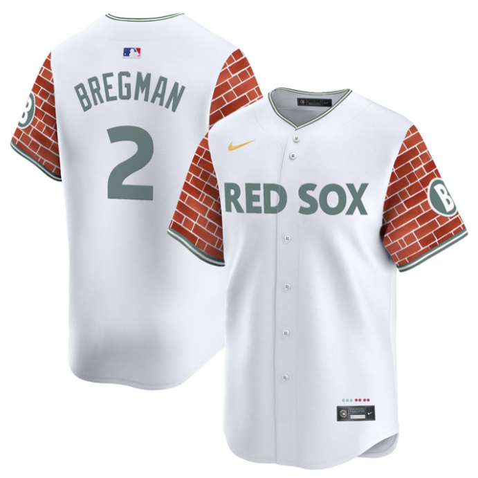 Alex Bregman Jersey #2 Boston Red Sox 2025 Fenway Red Brick Style Vapor Premier Stitched White