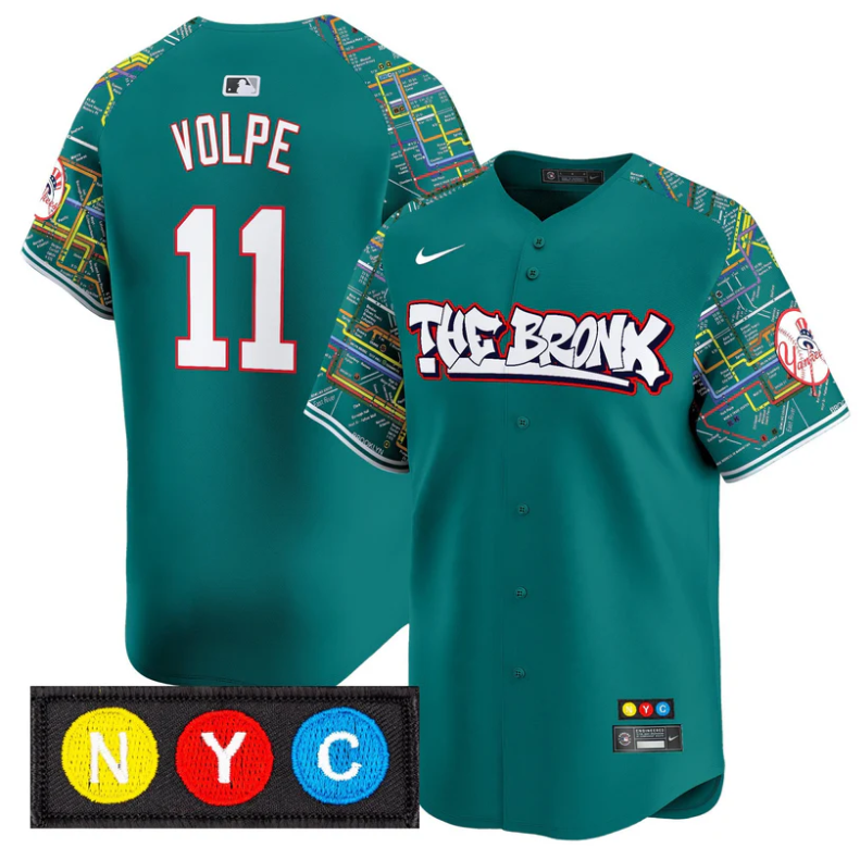 Anthony Volpe Jersey #11 New York Yankees The Bronx Subway Style Premier Stitched Lexington Line