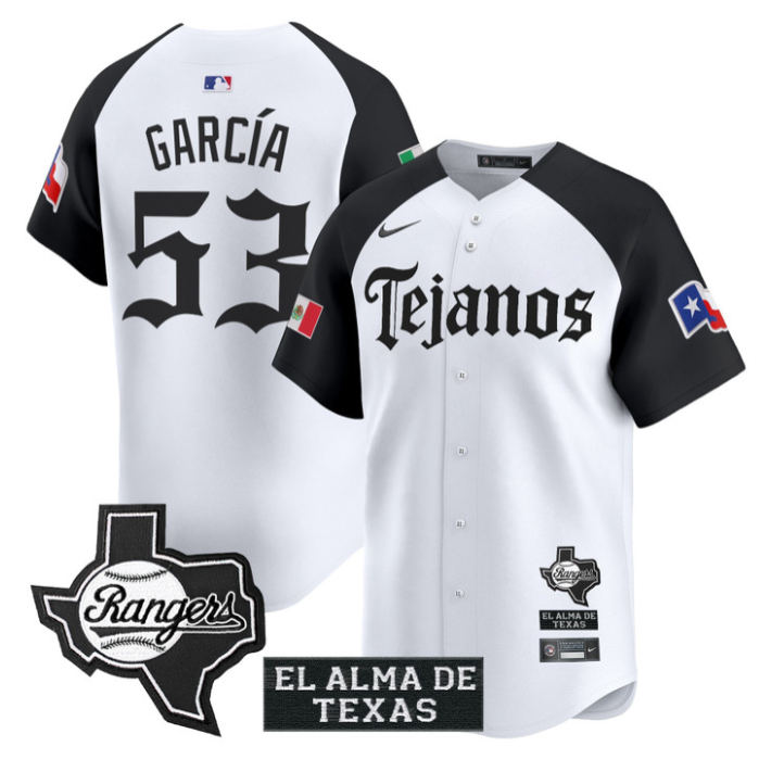 Adolis Garcia Jersey #53 Texas Rangers Mexico Tejano Barrio Style Vapor Limited Stitched Alternate
