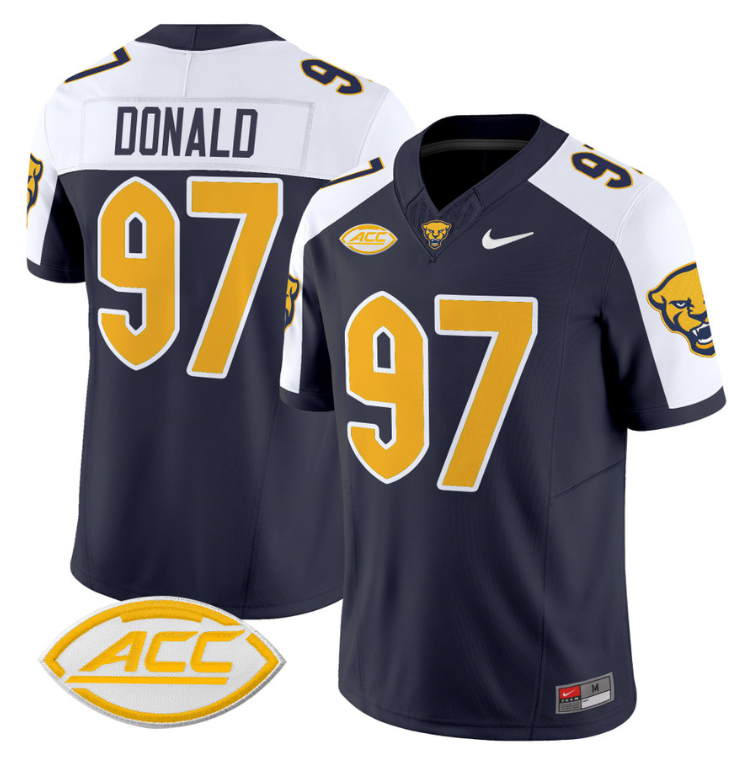 Aaron Donald Jersey #97 Pittsburgh Panthers Vapor Limited College Football Stitched Navy