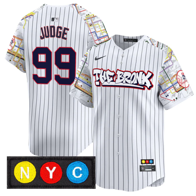 Aaron Judge Jersey #99 New York Yankees The Bronx Subway Style Premier Stitched Pinstripe