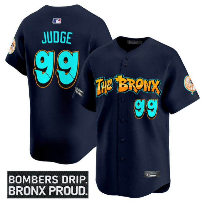 Aaron Judge Jersey #99 Yankees Graffiti Bronx Bombers Edition Stitched Navy