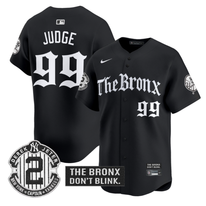 Aaron Judge Jersey #99 Yankees The Bronx Gothic Ink Drop Edition Stitched Black