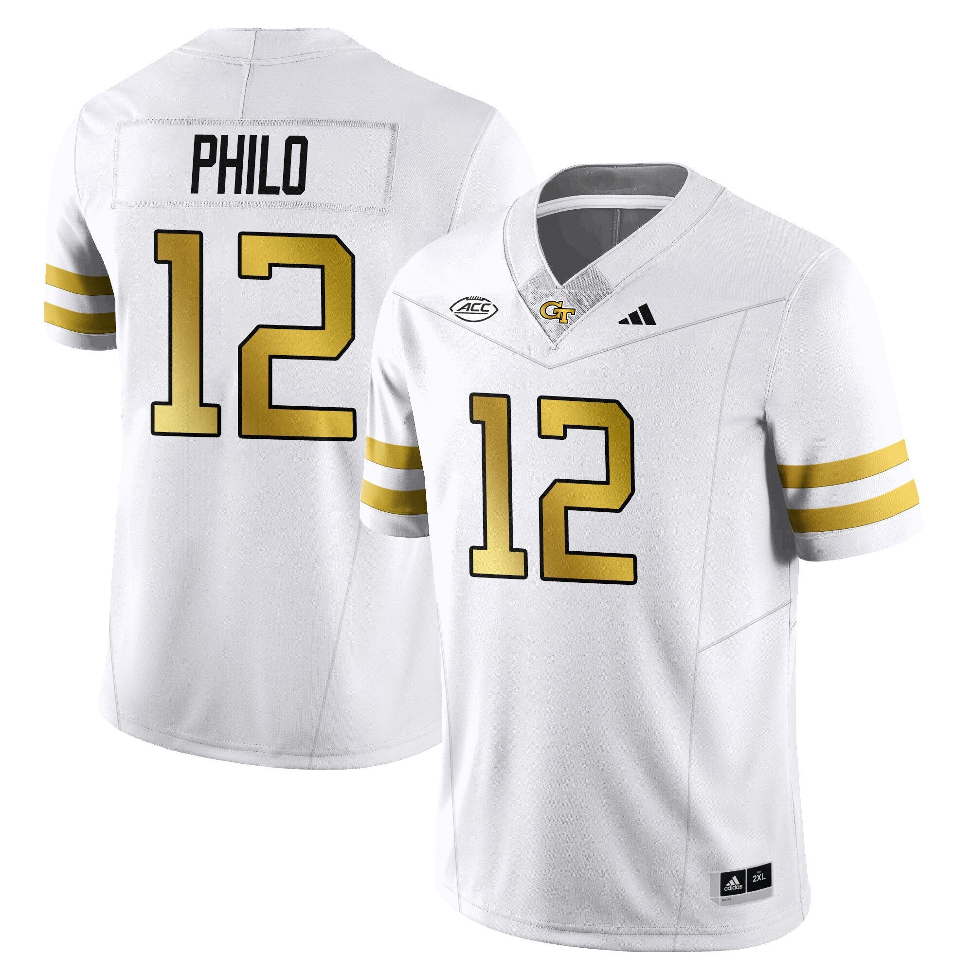 Aaron Philo Jersey #12 Georgia Tech Football 2025 Limited Stitched White