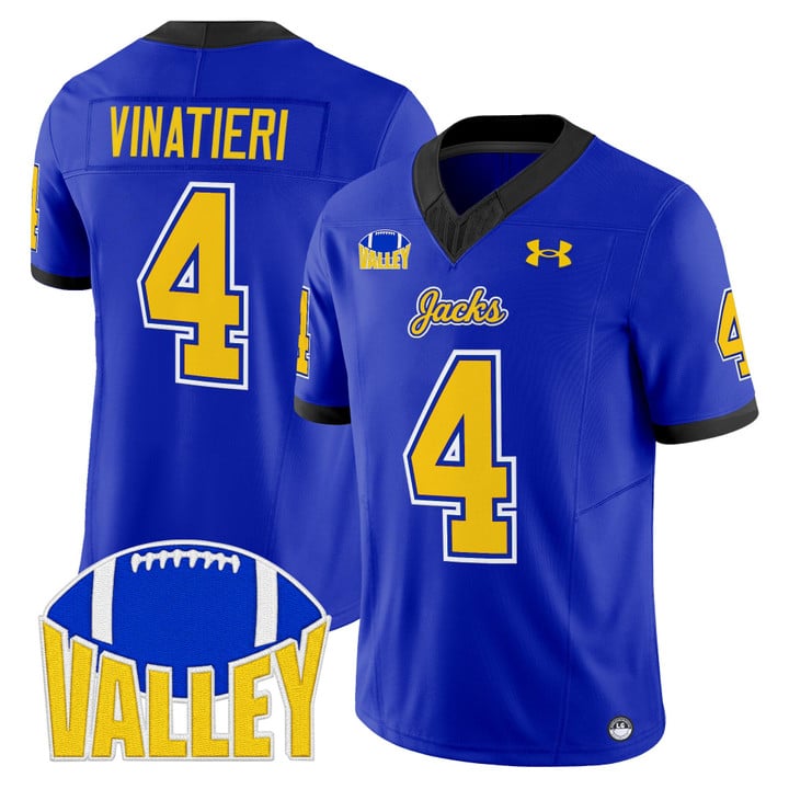 Adam Vinatieri Jersey #4 South Dakota State Jackrabbits 2025 Stitched Blue