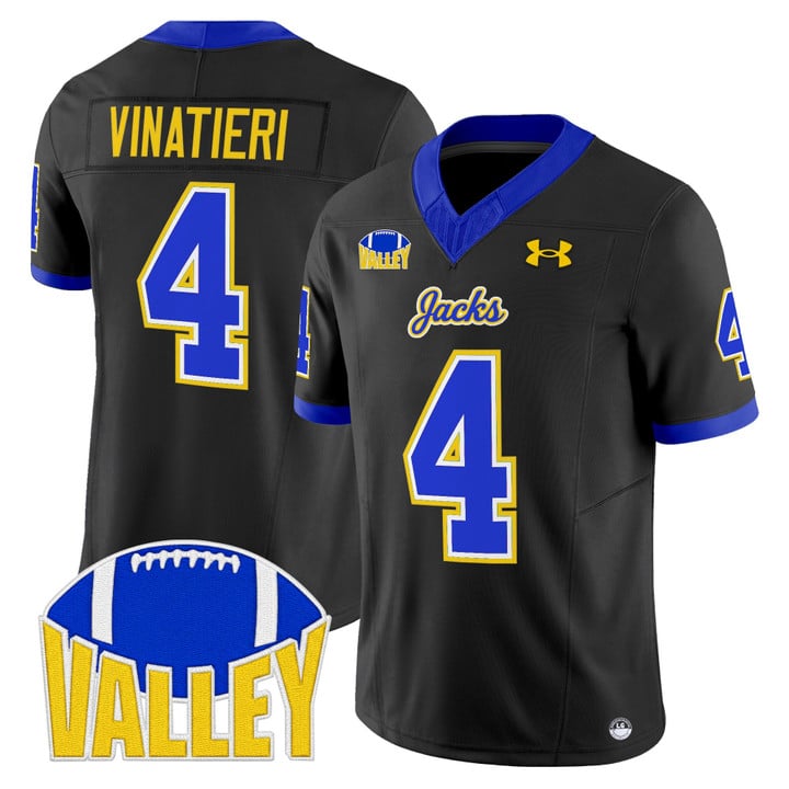 Adam Vinatieri Jersey #4 South Dakota State Jackrabbits 2025 Stitched Black