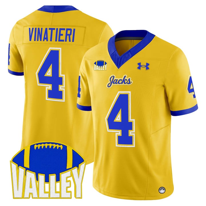 Adam Vinatieri Jersey #4 South Dakota State Jackrabbits 2025 Stitched Gold