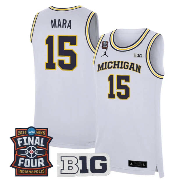 Aday Mara Jersey #15 Michigan Wolverines 2026 Final Four Stitched White