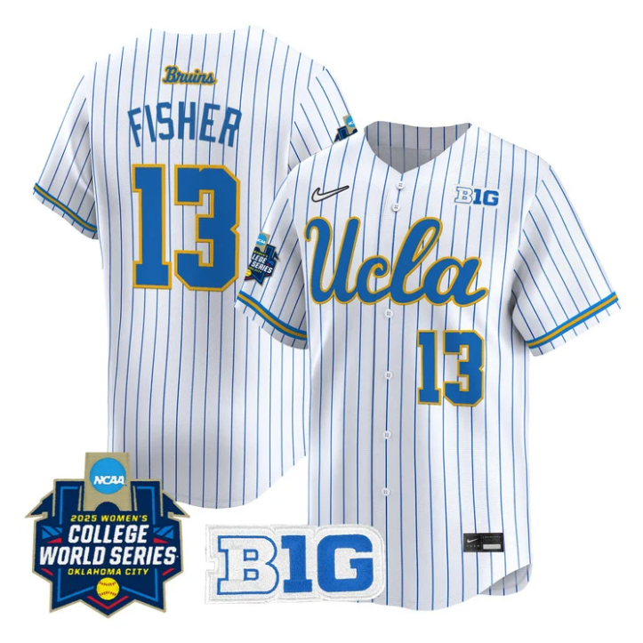 Addisen Fisher Jersey #13 UCLA Bruins Softball 2025 World Series Stitched Pinstripe