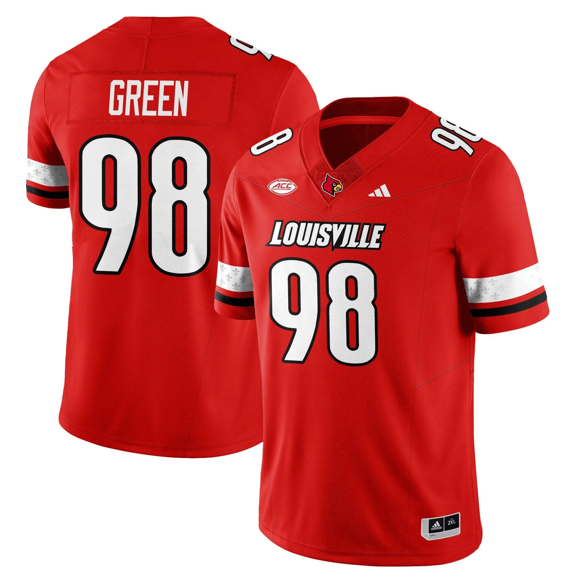 Adonijah Green Jersey #98 Louisville Football 2025 Vapor Limited Stitched Red