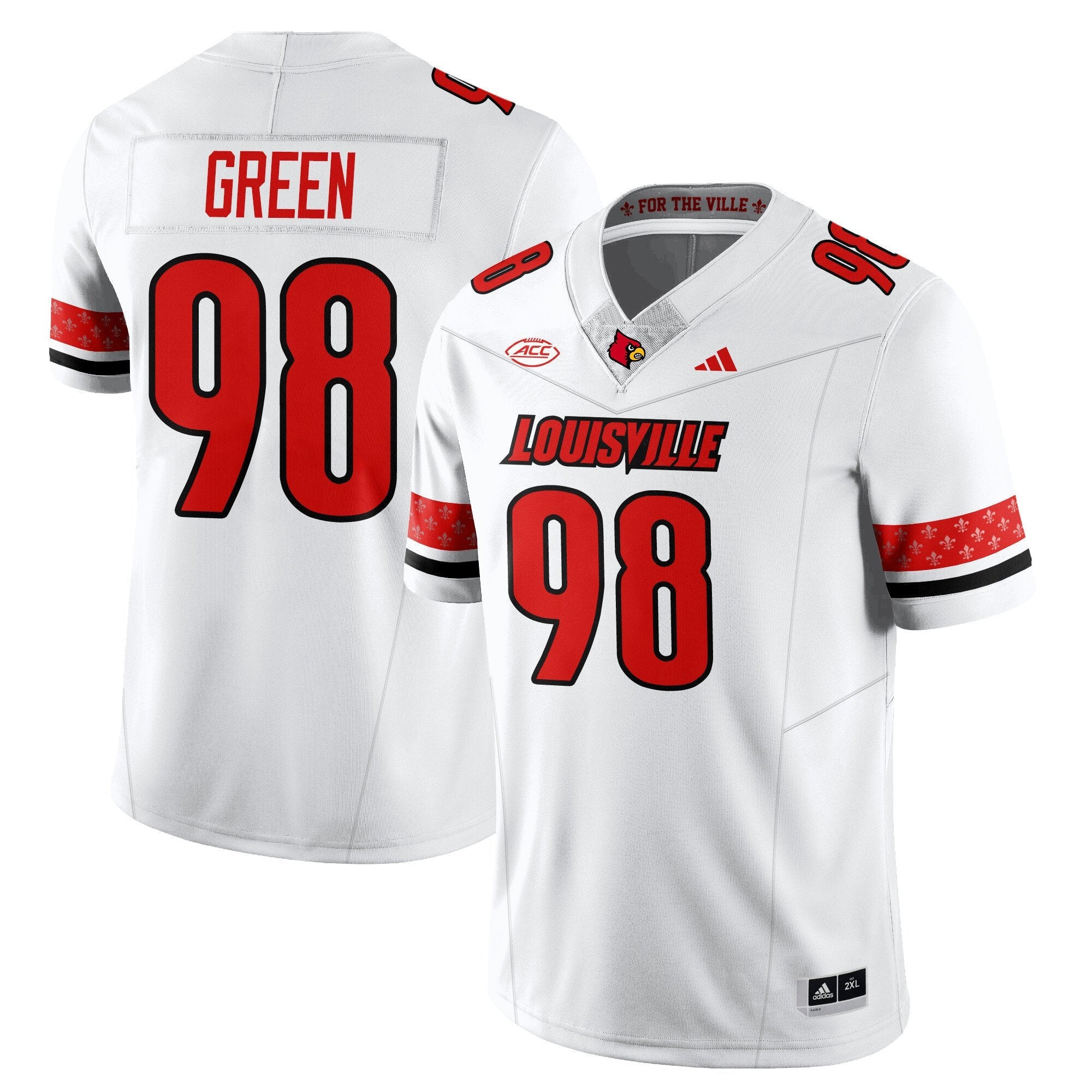 Adonijah Green Jersey #98 Louisville Football 2025 Vapor Limited Stitched White