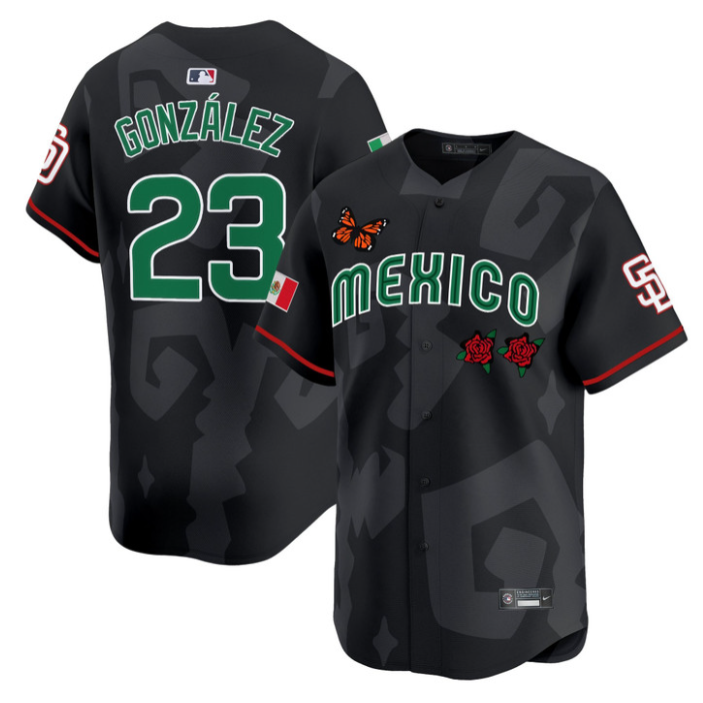 Adrián González Jersey #23 Mexican Heritage 2025 Sentrock Vapor Limited Stitched Black
