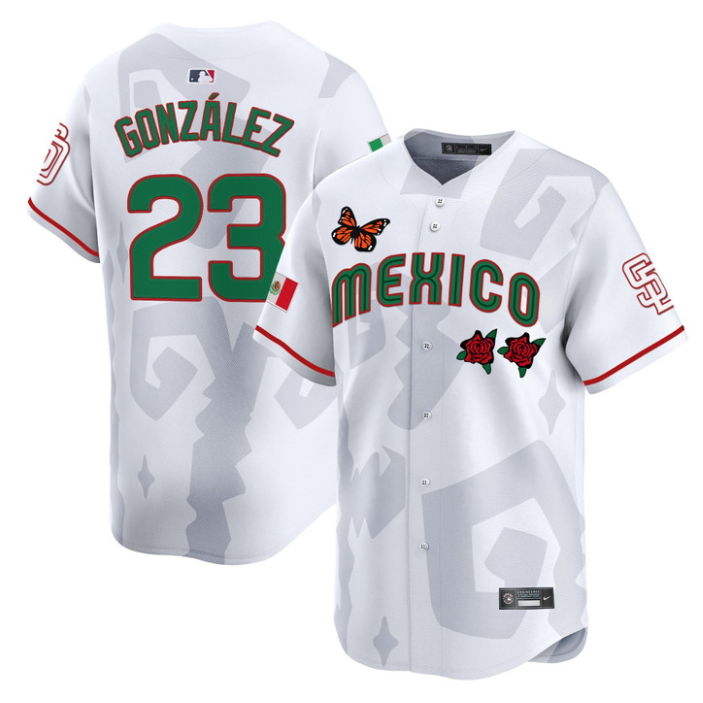Adrián González Jersey #23 Mexican Heritage 2025 Sentrock Vapor Limited Stitched White