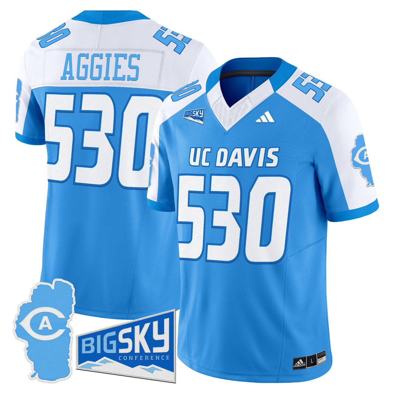 Aggies Jersey #530 UC Davis Aggies 2025 Lake Tahoe Patch Stitched