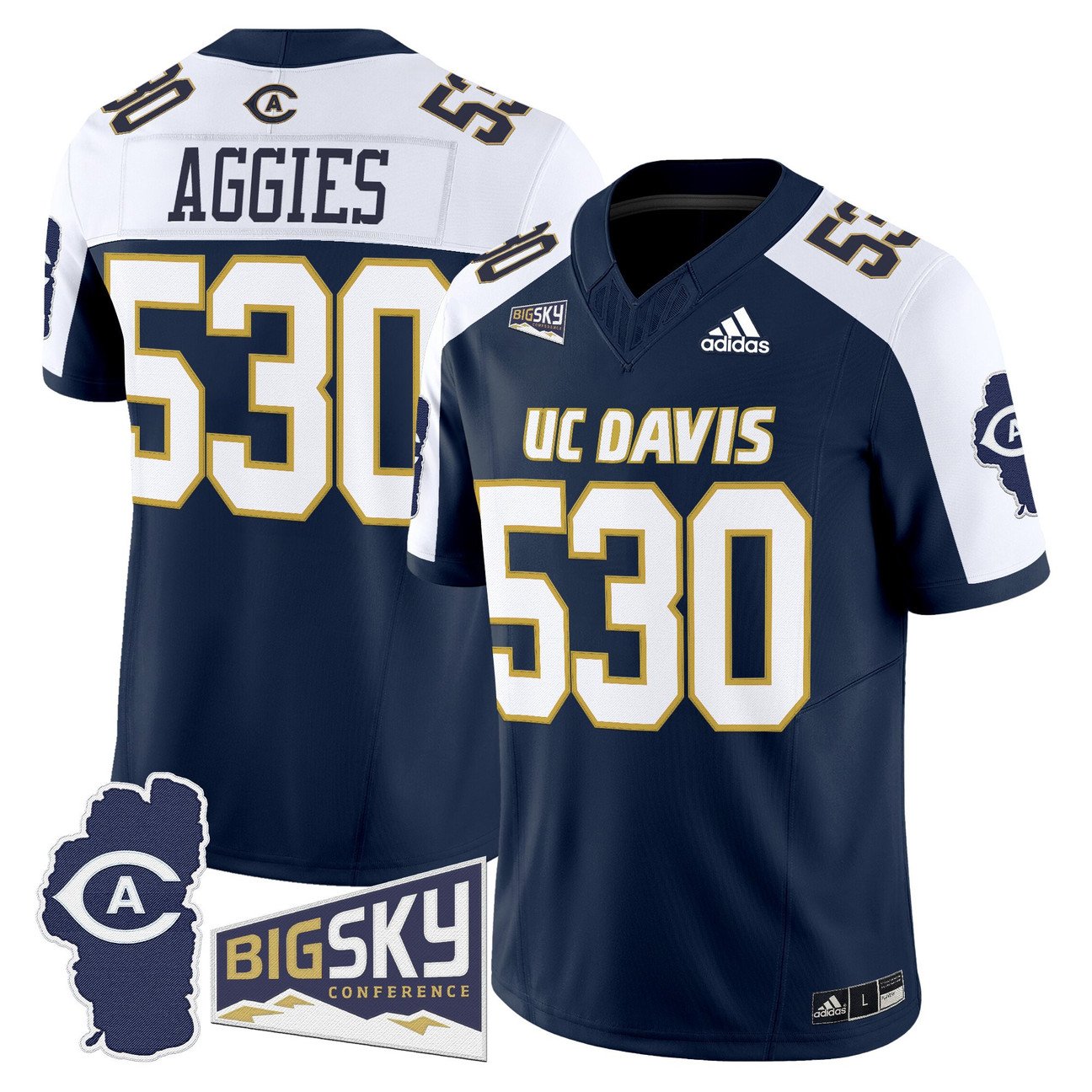 Aggies Jersey #530 UC Davis Aggies 2025 Lake Tahoe Patch Stitched