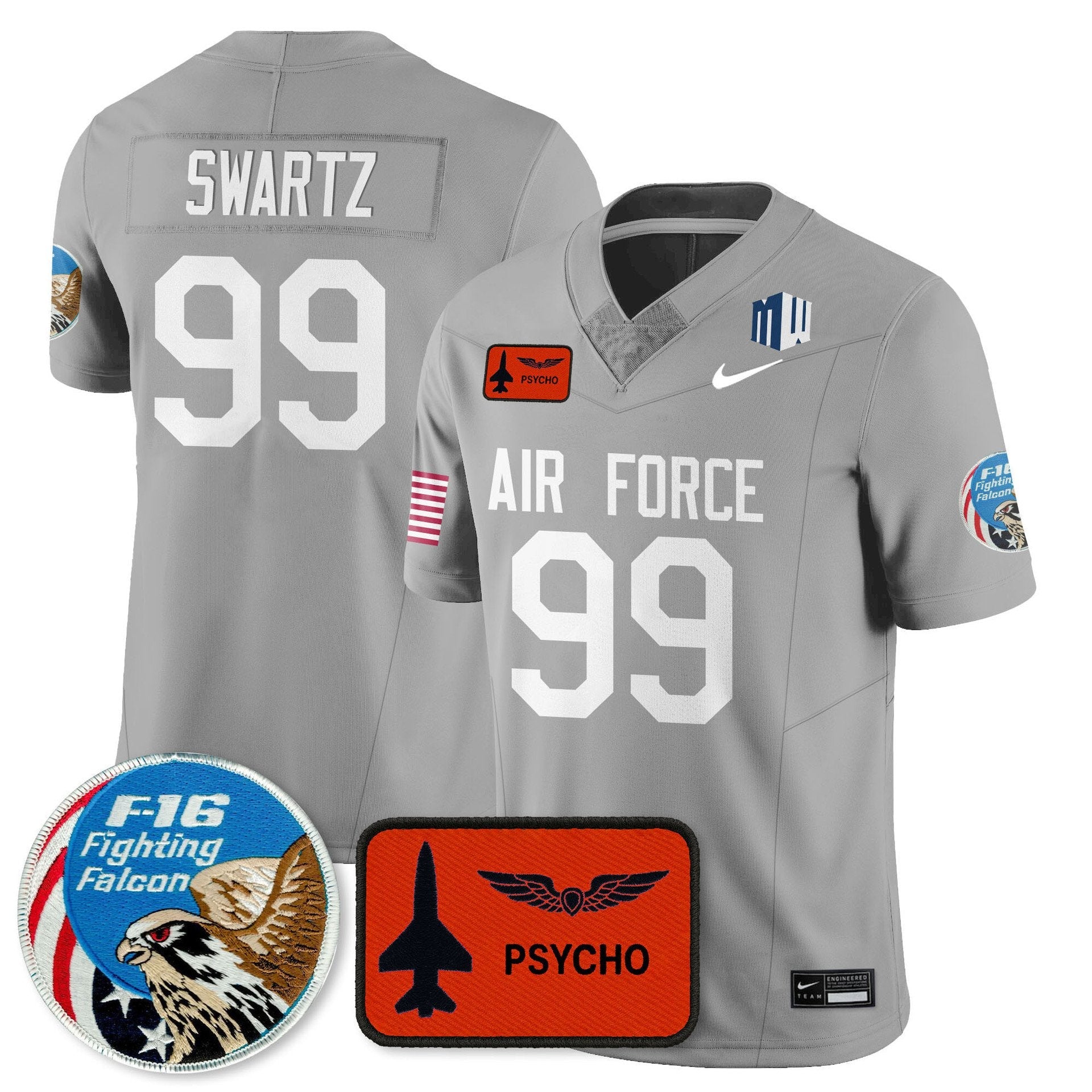 Aidan Swartz Jersey #99 Air Force 2025 Honor F-16 Stitched Honor F-16