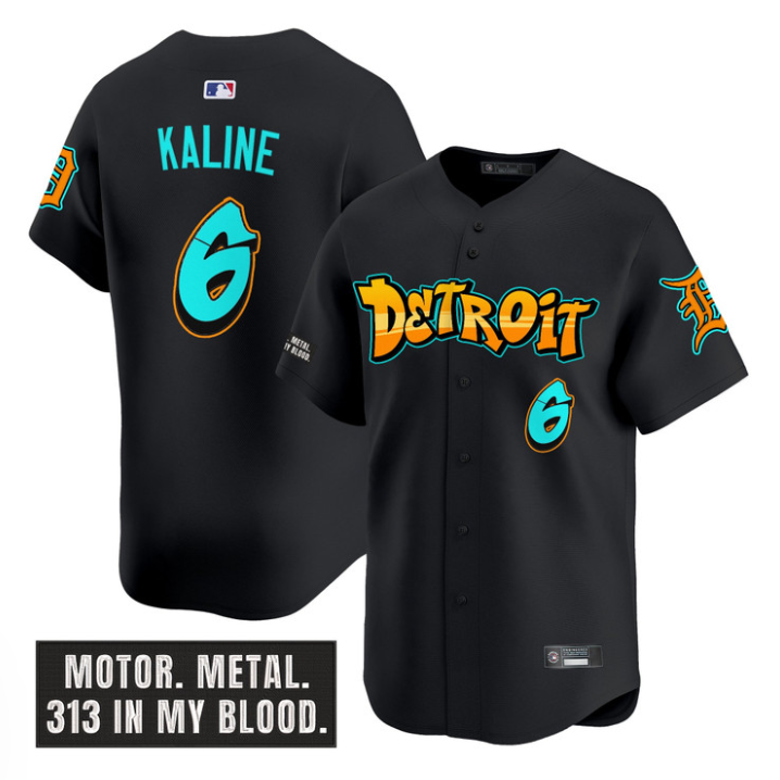 Al Kaline Jersey #6 Detroit Tigers Graffiti Motor City Edition Stitched Black