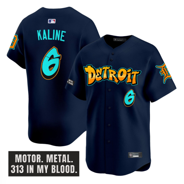 Al Kaline Jersey #6 Detroit Tigers Graffiti Motor City Edition Stitched Navy