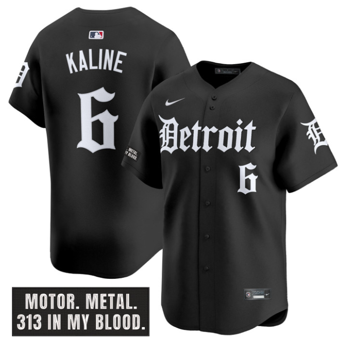Al Kaline Jersey #6 Detroit Tigers Motor Gothic Edition Vapor Limited Stitched Black