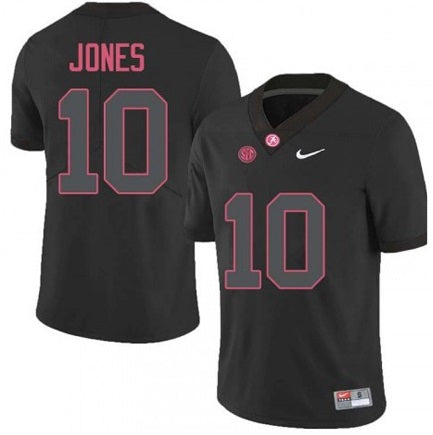 Alabama Crimson Tide #10 Mac Jones Football Black Jersey