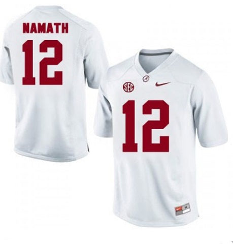 Alabama Crimson Tide #12 Joe Namath NCAA Football Jersey White