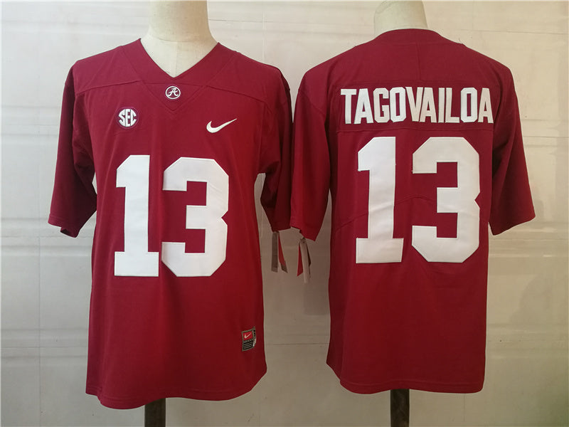 Alabama Crimson Tide #13 Tua Tagovailoa College Football Jersey Red
