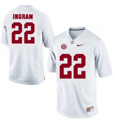 Alabama Crimson Tide #22 Mark Ingram NCAA Football Jersey White
