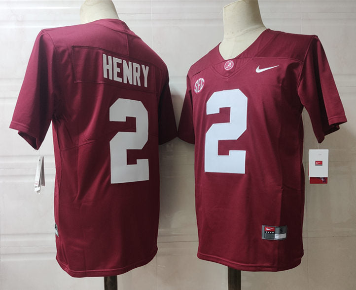 Alabama Crimson Tide #2 Henry NCAA Football Jersey Red