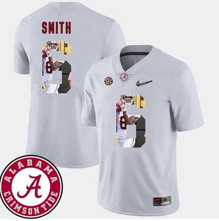Alabama Crimson Tide #6 DeVonta Smith College Football White Jersey