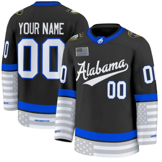 Alabama Police Black Custom Jersey - All Stitched