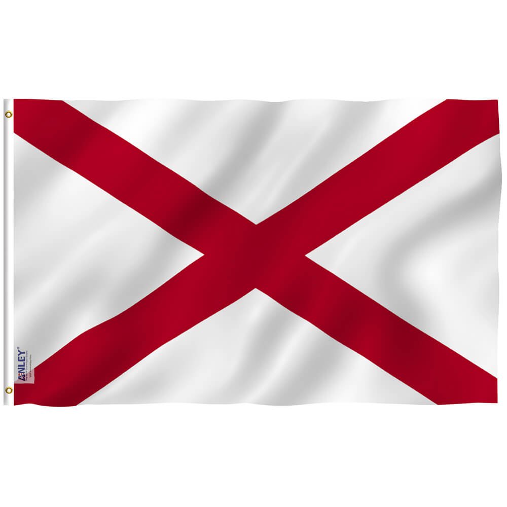 Alabama State Polyester Flag - Alabama AL Flags Flag Polyester with Brass Grommets 3X5Ft Banner USA