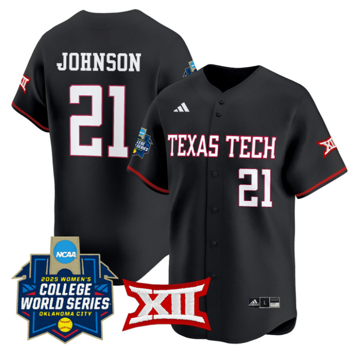 Alexa Langeliers Jersey #23 Texas Tech Red Raiders Softball 2025 World Series Stitched Black
