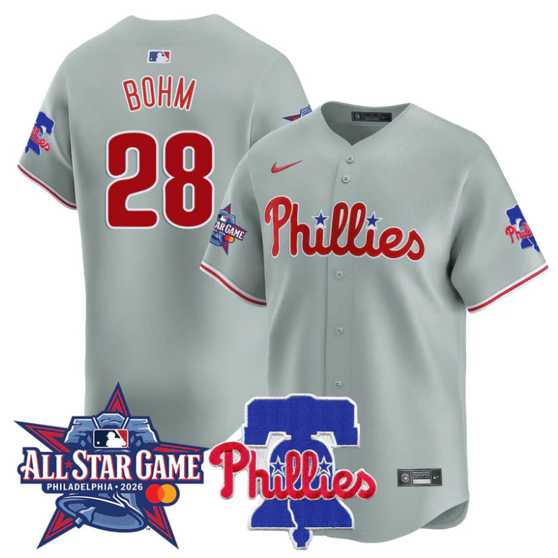 Alec Bohm Jersey #28 Philadelphia Phillies 2026 MLB All-Star Gray