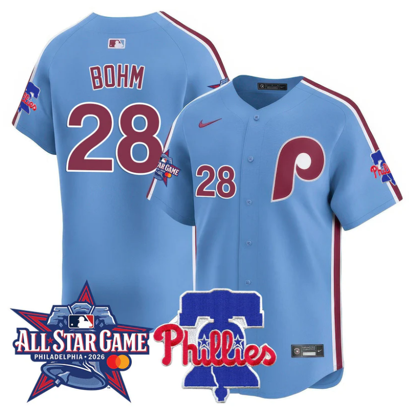 Alec Bohm Jersey #28 Philadelphia Phillies 2026 MLB All-Star Light Blue