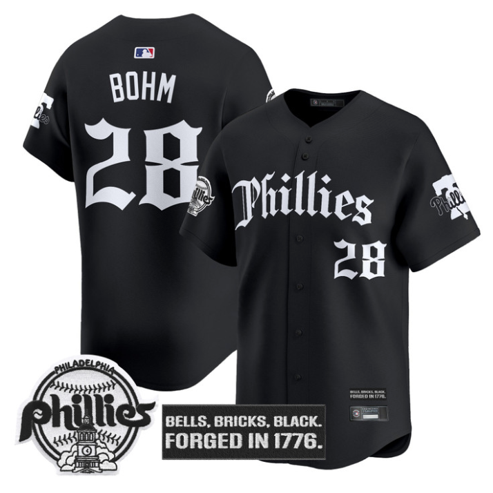 Alec Bohm Jersey #28 Philadelphia Phillies Gothic Liberty Edition White