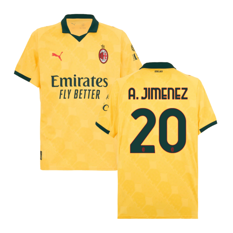 Alex Jimenez #20 AC Milan 2025-26 Third Men Jersey – Yellow