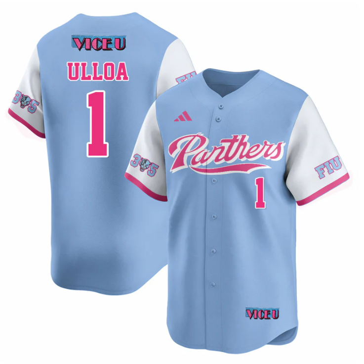 Alex Ulloa Jersey #1 FIU Baseball 2025 Vice U Stitched Blue